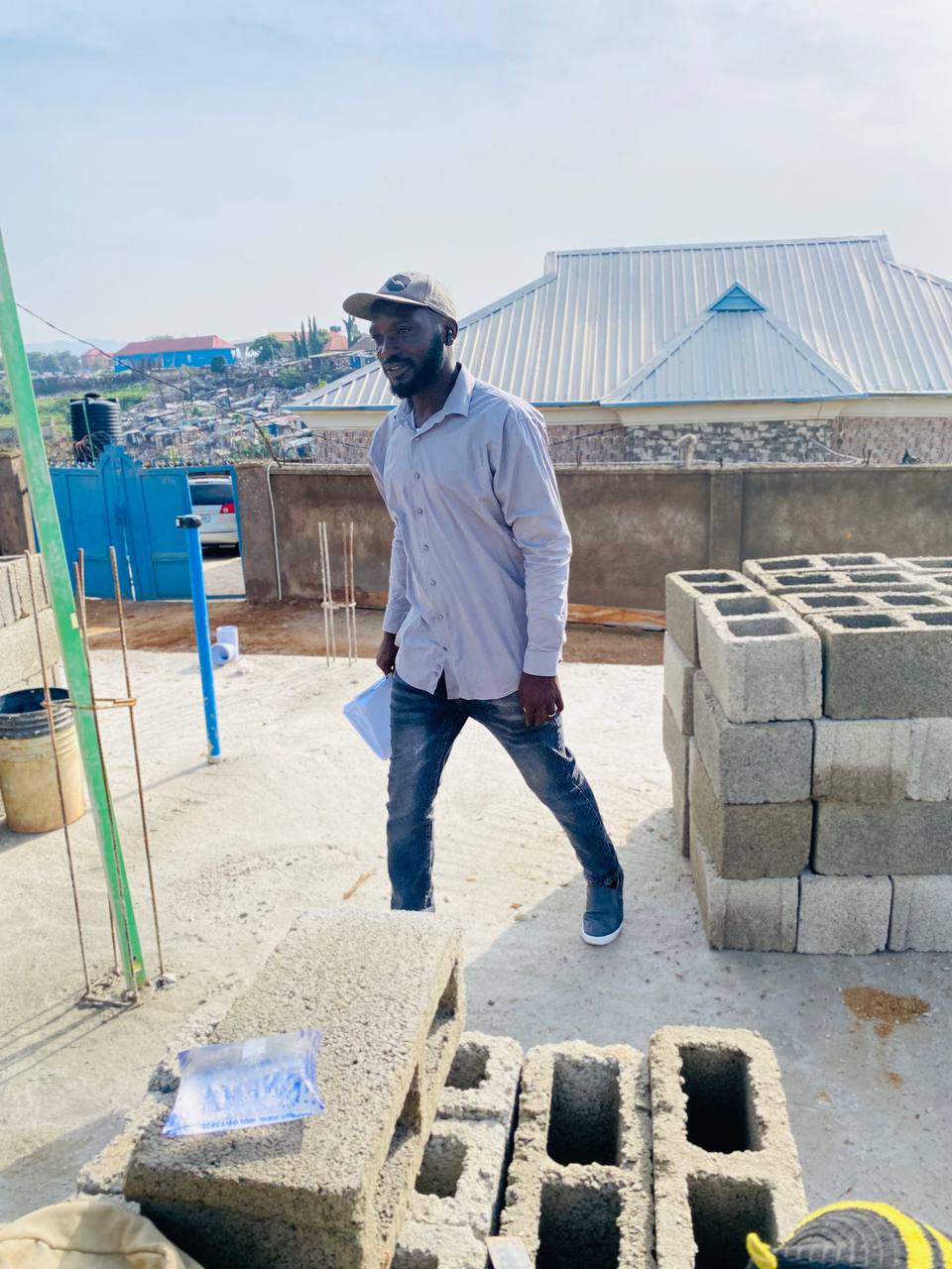 Construction site with engineers
